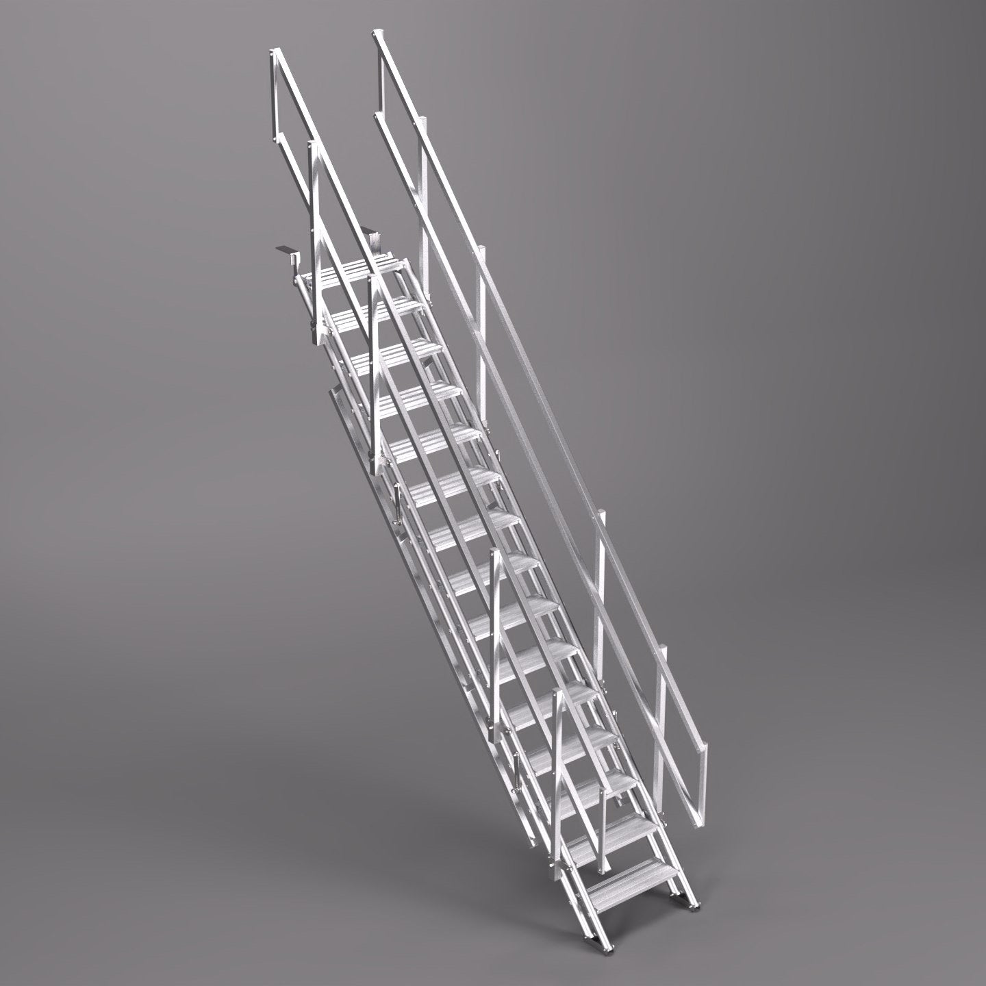 An image of a 3.0m ALTO Universal Stair Set with the flat slab fixing option.