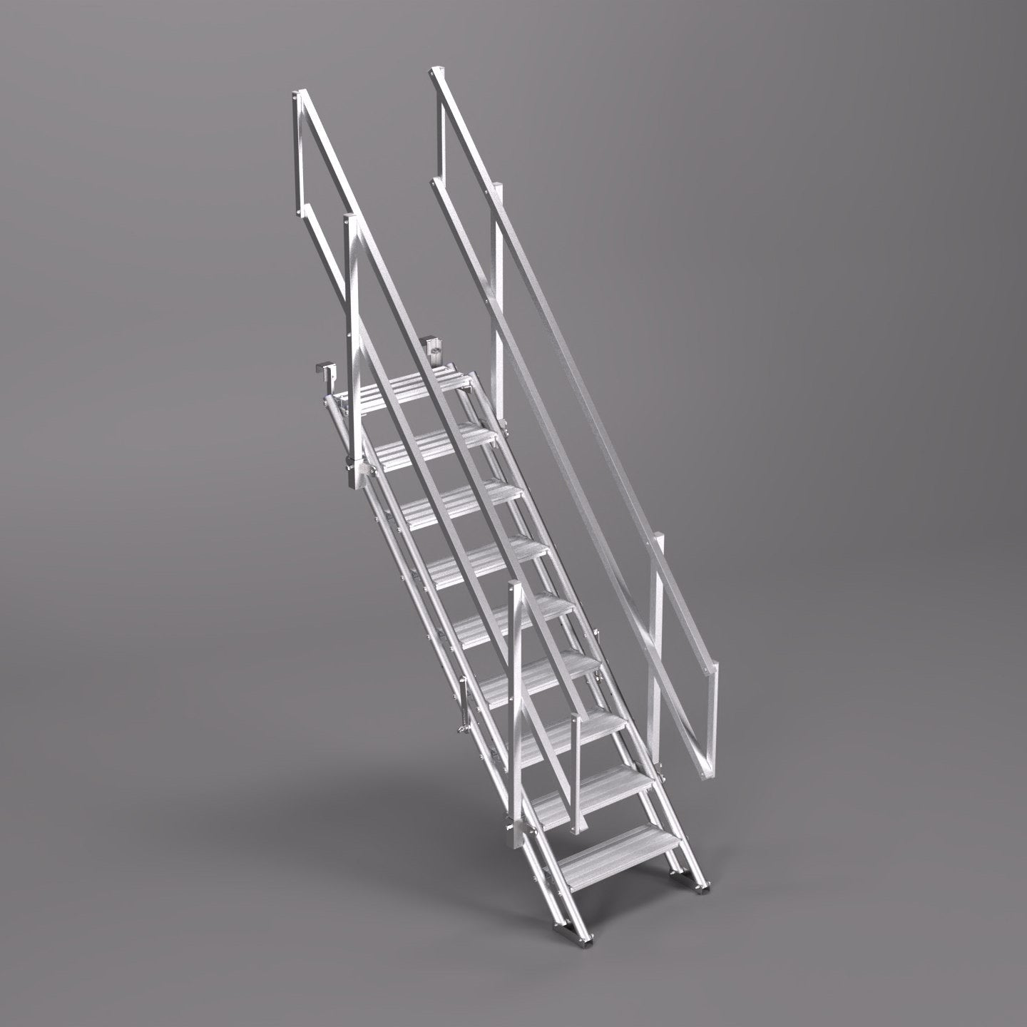 An image of a 2.0m ALTO Universal Stair Set with the scaffold tube hook option.