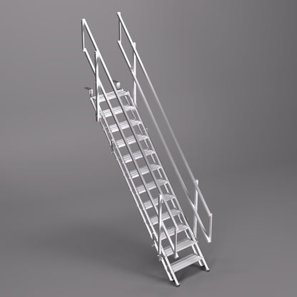 An image of a 2.5m ALTO Universal Stair Set with the flat slab fixing option.